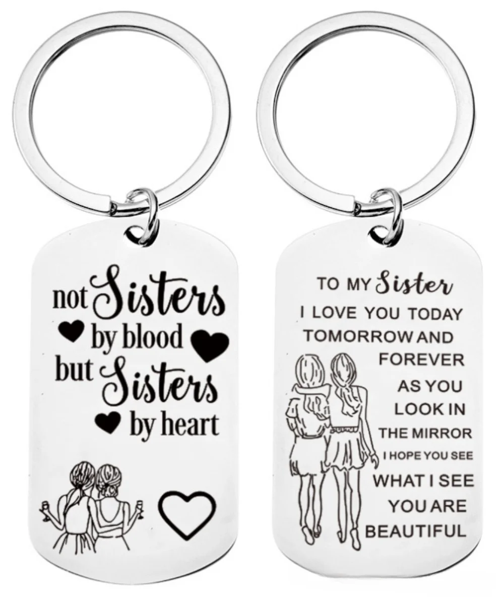 LLavero de mejores amigos, no hermanas por sangre, sino hermanas por Corazón, regalo de joyería de amistad para mujeres, niñas, regalos para mujeres