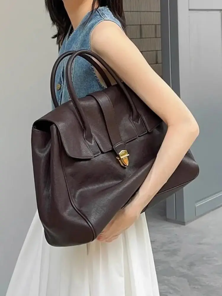 High End Official Document Tote Bagr Women 2026 New Model Large Capacity Computer Tote Bag Lazy Style Commuting Bag
