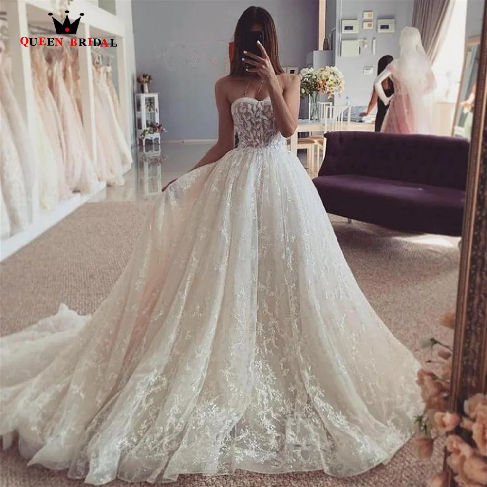 Vestido de baile luxo weddding dasse querida tule rendas apliques cristal 2022 novo design formal elegante vestidos de noiva sd73