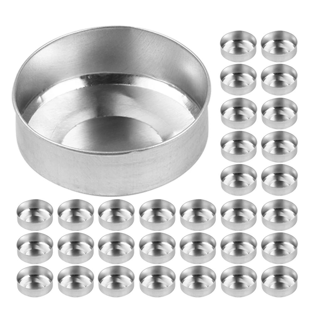 

120pcs Aluminum Box Tea Light Holders Windproof Reusable Tin Containers for DIY Making Kit Scented Mold Lamp