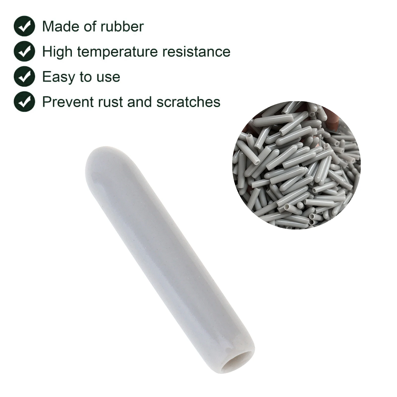 100pcs Multifunctional End Cover Caps for Dishwasher Wire Cable Protection Flexible Anti-Slip Round Tip 3.5mm ID 30mm Length