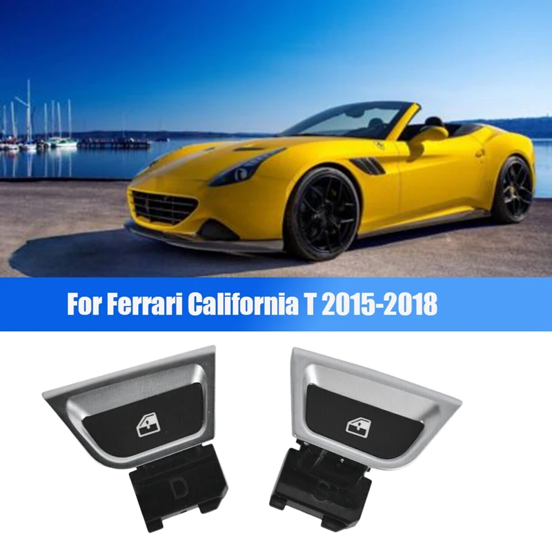 NEW-1Pair 309096 309097 Power Window Switch Button With Supporter For Ferrari California T 2015-2018 Glass Lifter Switch