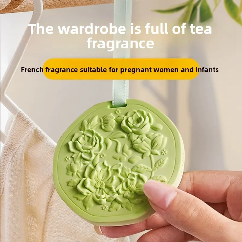Tea Scented Plaster Wax Tablet Long Lasting Fragrance Wardrobe Air Freshener Car Hanging Ornament for Home Dormitory