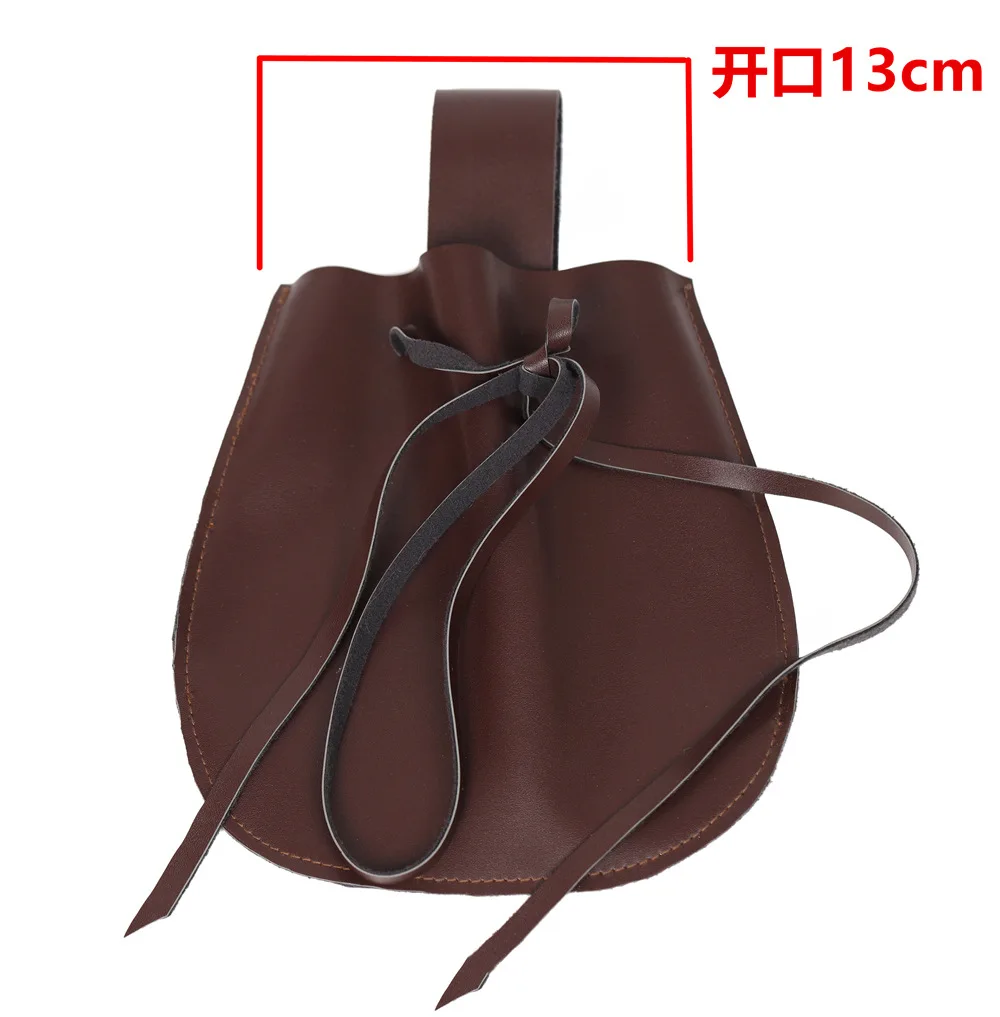 Retro mittelalterliche PU-Leder Geldbörse kleine Taille Gürteltasche Renaissance Wikinger Ritter Pirat Larp Cosplay Requisiten Geldbörse – Detail 1