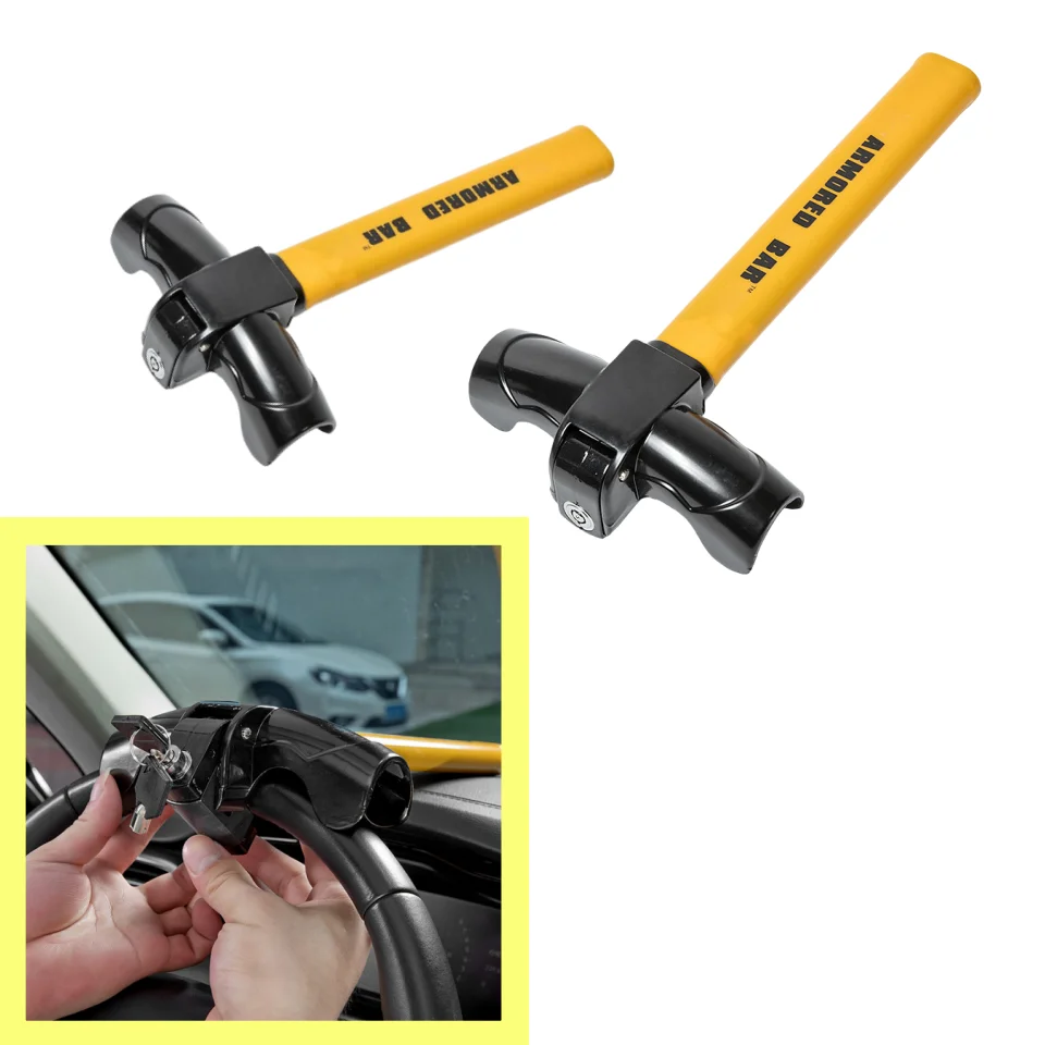 Universal Car Steering Wheel Lock Anti-Theft T Type T-Bar Security Lock with Keys Vehicle Security Protection High Safety