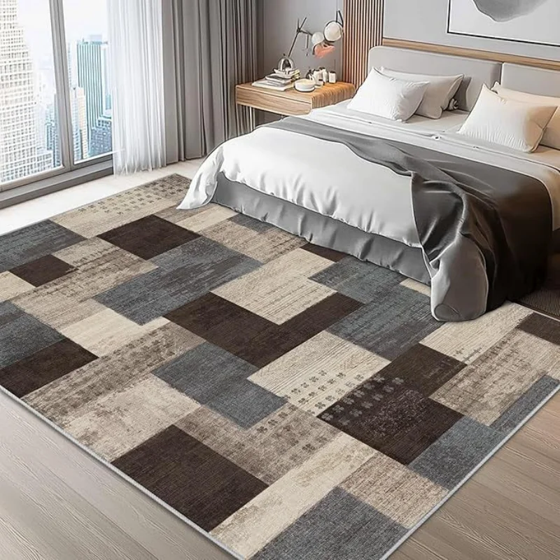 VIKAMA Modern Abstract Geometric Living Room Carpet Washable Non-Slip Floor Mat Bedroom Office Lounge Carpet Home Decoration