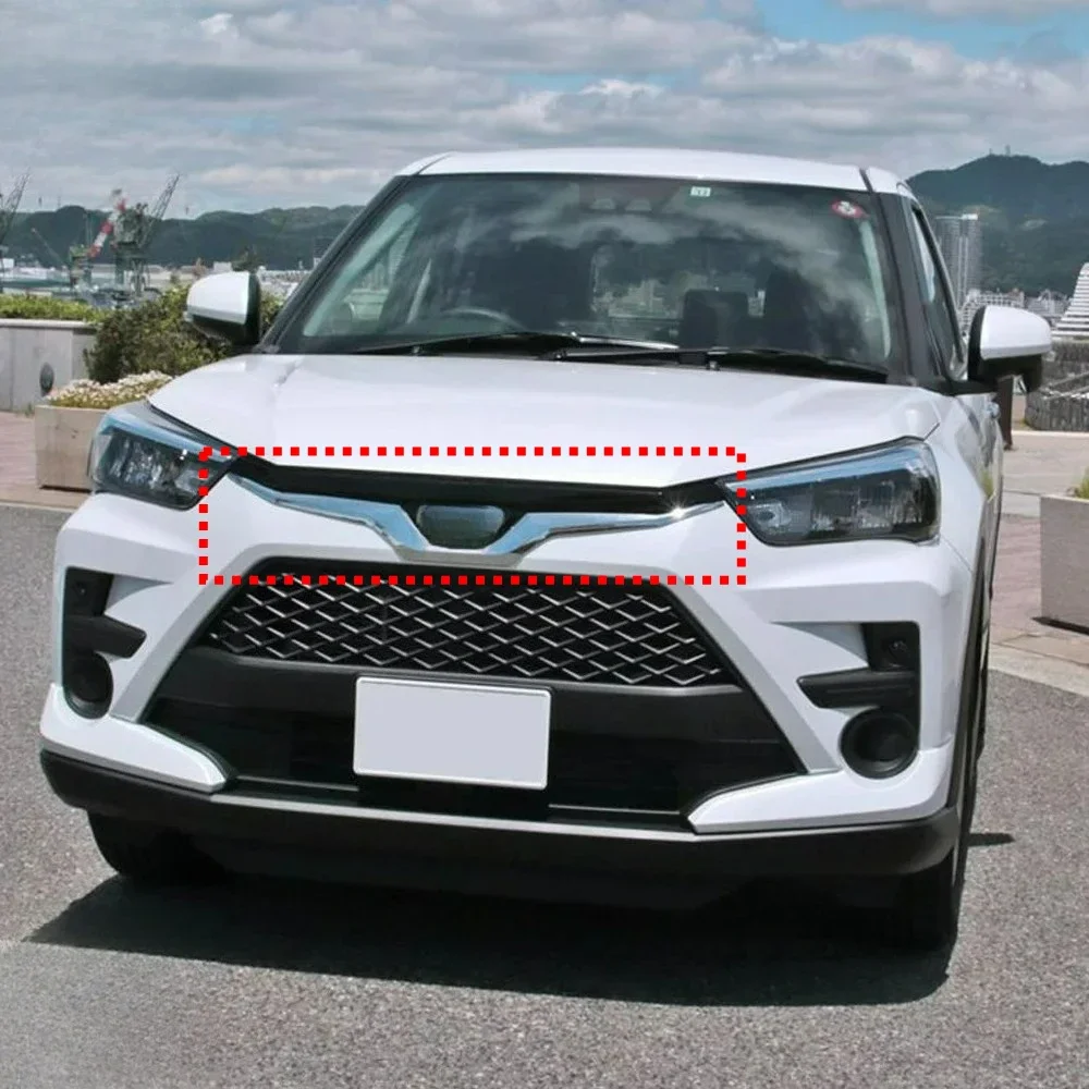 

For Toyota Raize 2019-2024 2025 Chrome Front Engine Grille Upper Racing Grill Cover Trim Molding Sticker Accessories Car Styling