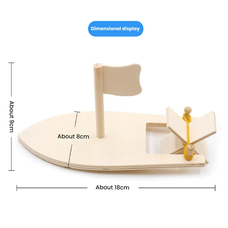 DELAM-48X DIY velero de madera banda de goma barco de paleta pintura y decorar velero de madera modelo de embrión materiales artesanales hechos a mano