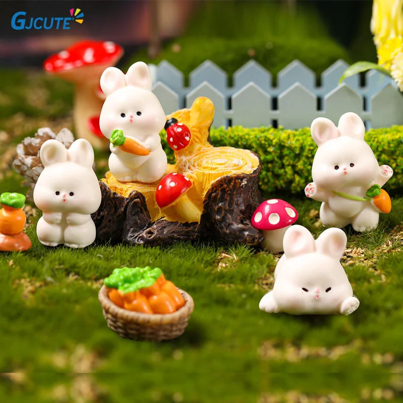 

New 1pcs Dollhouse Miniature Cute Animal Cartoon Rabbit Gardening Accessories Micro Landscape Creative Ornaments