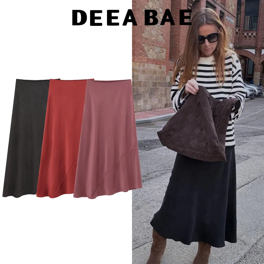 DEEABAE Luxurious Women's Fashionable Sexy High Waist Fishtail Skirt A-line Skirt Irregular Hip Skirt