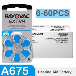 6-60 PCS Hearing Aid Batteries Size 675 675A A675 PR44 Rayovac Extra Mercury Free Battery For Sound Amplifier Accessories