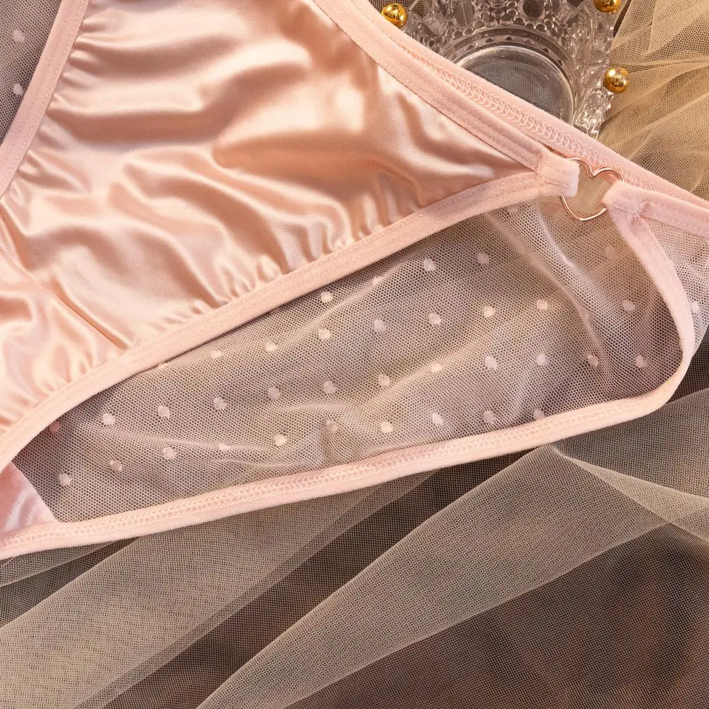 

Breathable Mid waist Girls Intimates Cotton Crotch Ladies Lace Panties Seamless Underwear Women Briefs Dot Print Underwear