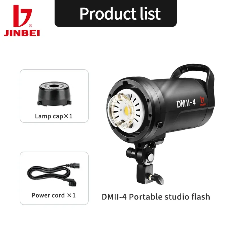 JINBEI DMII 4 Studio Flash Strobe Light Photography Photo Accessories 400W Camera Flash Lights