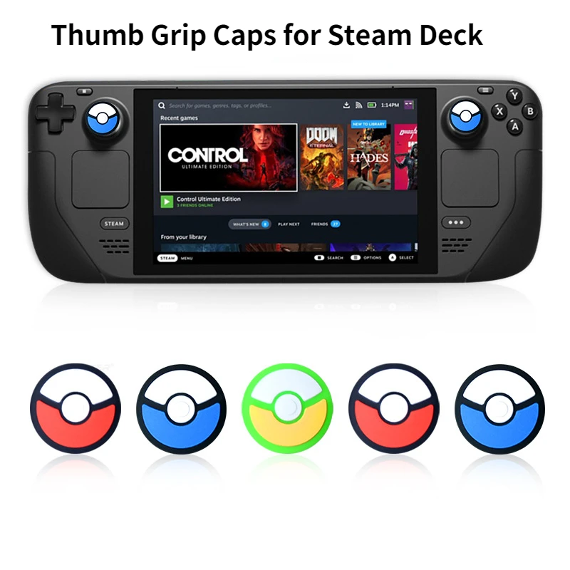 HEYSTOP 4PCS Thumb Grip Caps per Steam Deck, Steam Deck Rocker Cap maniglia tappo in Silicone NS accessori maniglia pulsante Cap