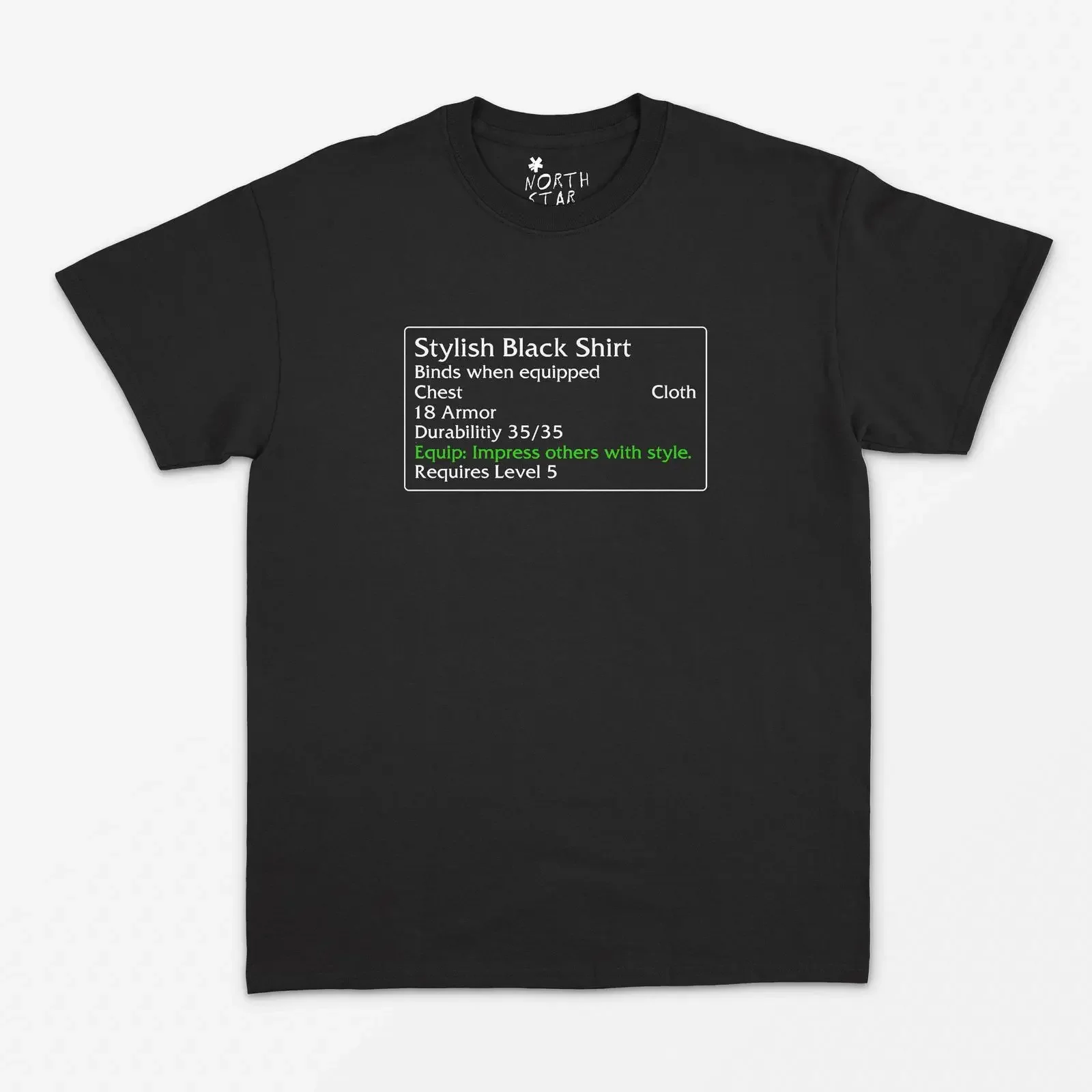 Funny WoW Item Stat Stylish Black T Shirt Retro RPG Gamer Casual  All Colours Available vintage Washed Unisex designer clothes