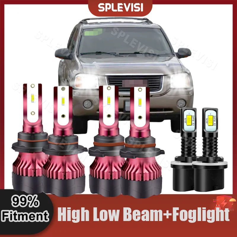 

LED Car Light High Low Beam Foglight 9005 9006 880 CSP Bulbs Combination Set For GMC Envoy XL 2002 2003 2004 2005 2006 LED Bulbs