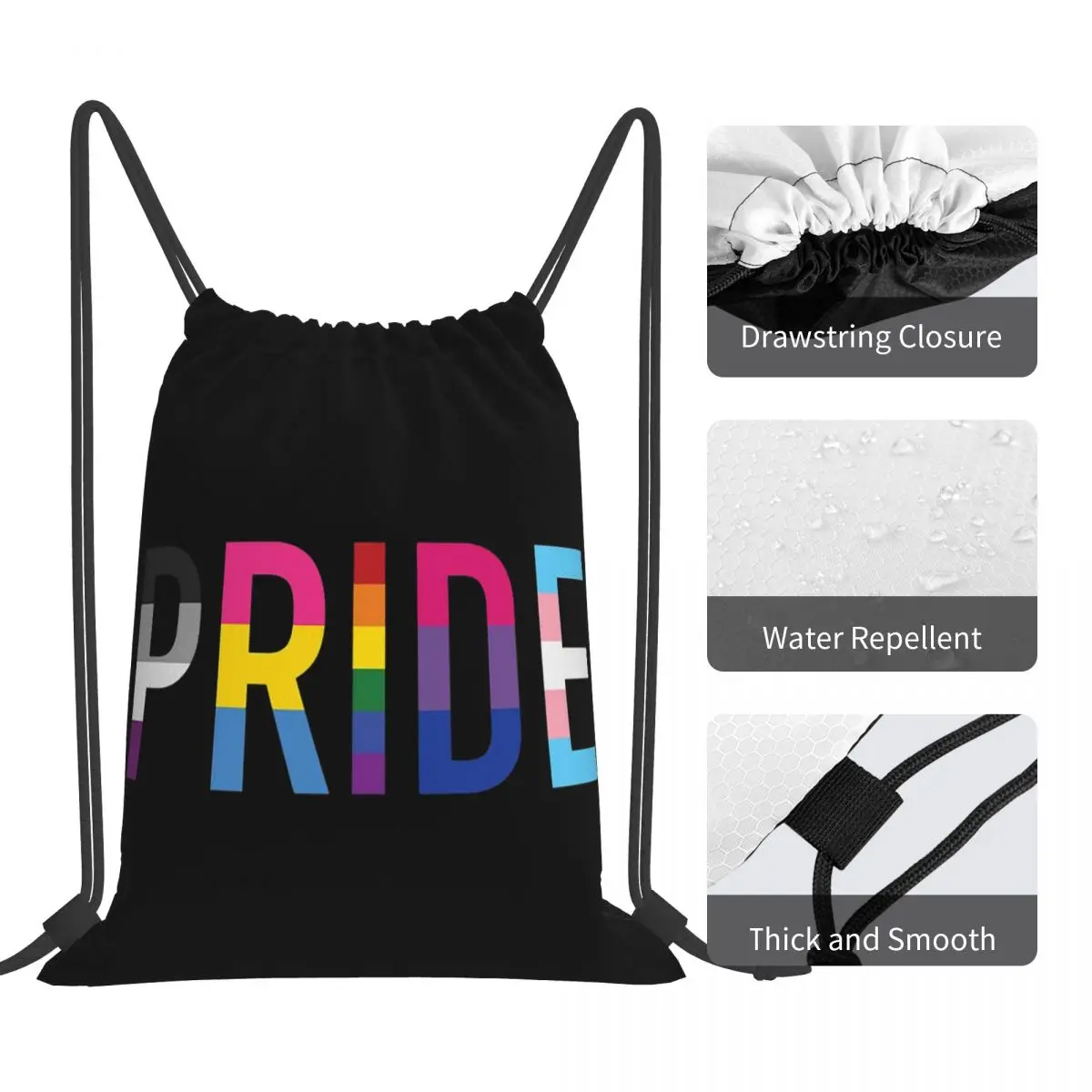 Pride, Various Queer Flags 1 Backpacks Multi-function Portable Drawstring Bags Shoes Bag Book Bags For Travel Students