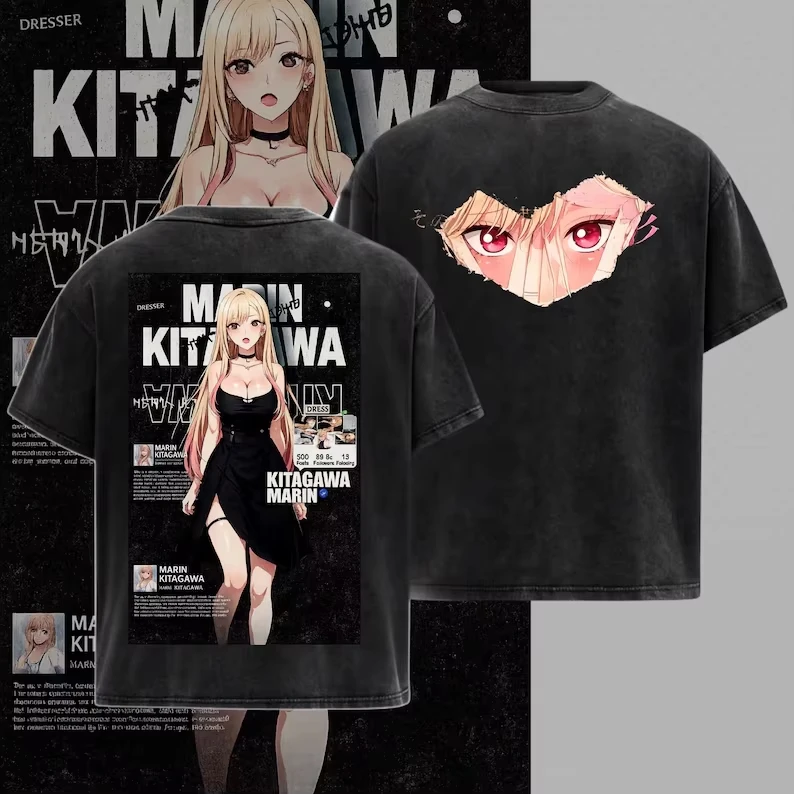 Anime My Dress-Up Darling Marin T-shirt Women Men Clothing Summer Casual Short Sleeve Cotton Casual Loose Female Male Clothing
