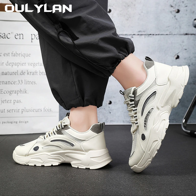 

Oulylan новые летние мужские туфли для доски, спортивные кроссовки для бега, трендовые кроссовки, универсальный сетчатый повседневный дизайн