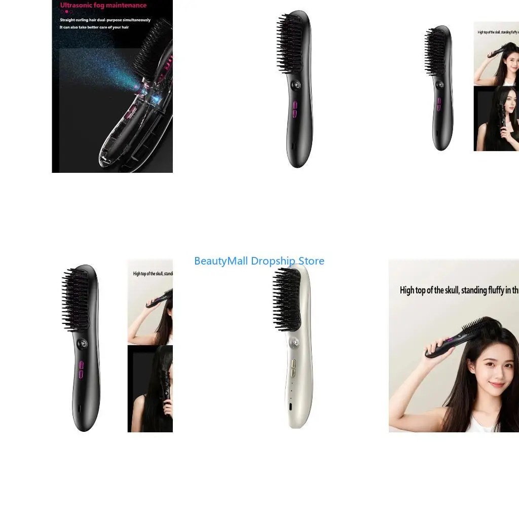 40JD Hair Straighter Comb With Rechargeable Generator Wireless Convenience For Travel Home Use Salon Quality Results