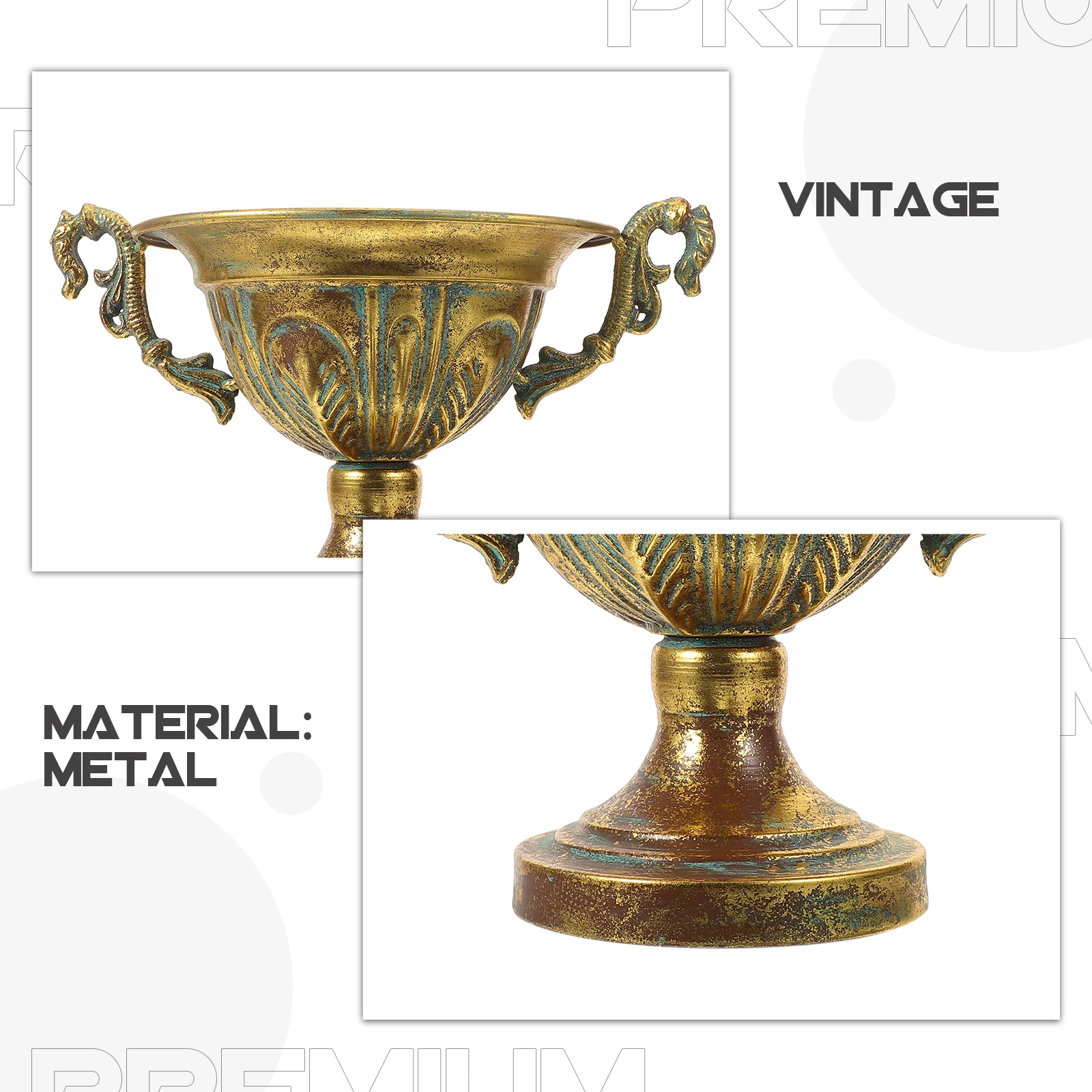 

Vintage Flowerpot 22W544BK Metal Vase Retro Design Home Decor Wedding Party Centerpiece Glass Arrangement Vase