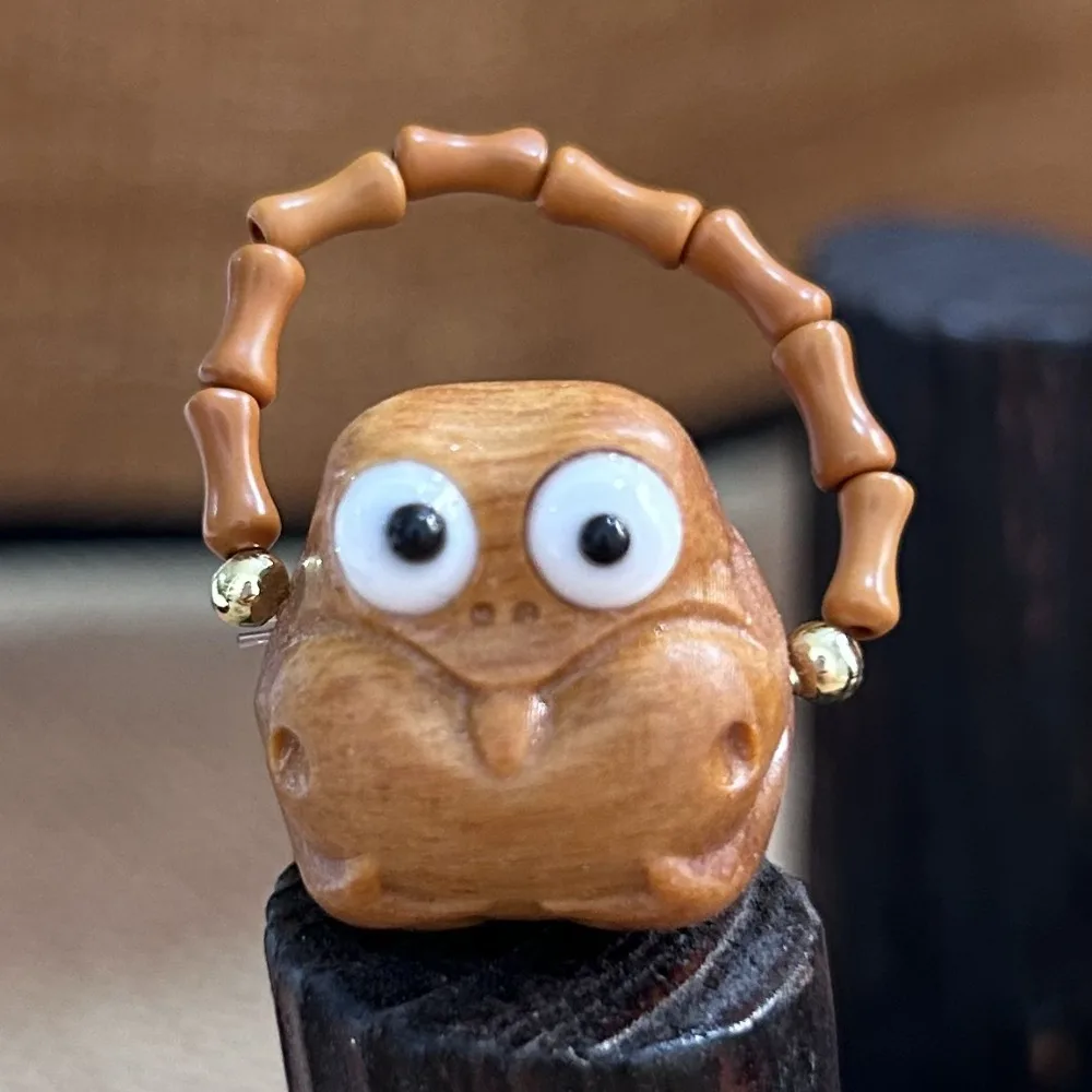 أنيقة قابل للتعديل مضحك خاتم لطيف شبح خشب الصندل خاتم الإكسسوارات سحر الخشب مطرز خواتم الهدايا