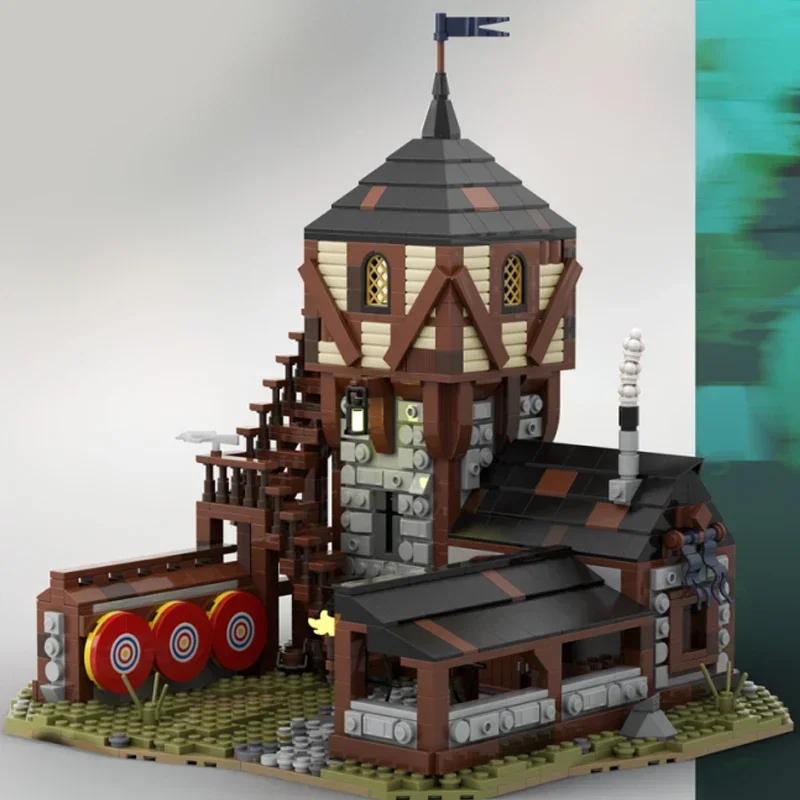 Klocki konstrukcyjne Moc Łuczniczy Poligon Starożytnego Wieku Klocki Techniczne DIY Zestaw do Składania Zabawka Konstrukcyjna dla Dzieci Prezent Świąteczny