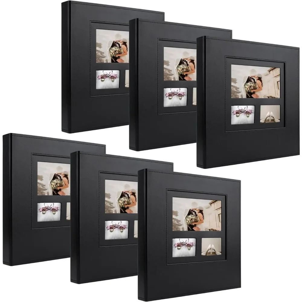 6 Pack 12.8x13.2 In Large Self-Stick Page Photo Album, Self Adhesive Leather Cover Albums Hold Magnetic Photo Album