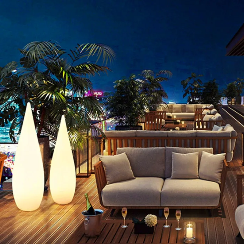 مقاوم للماء في الهواء الطلق مصباح أرضي للمناظر الطبيعية تصميم قطرة الماء الإبداعية للتسوق مول فندق فناء فيلا بارك ديكور