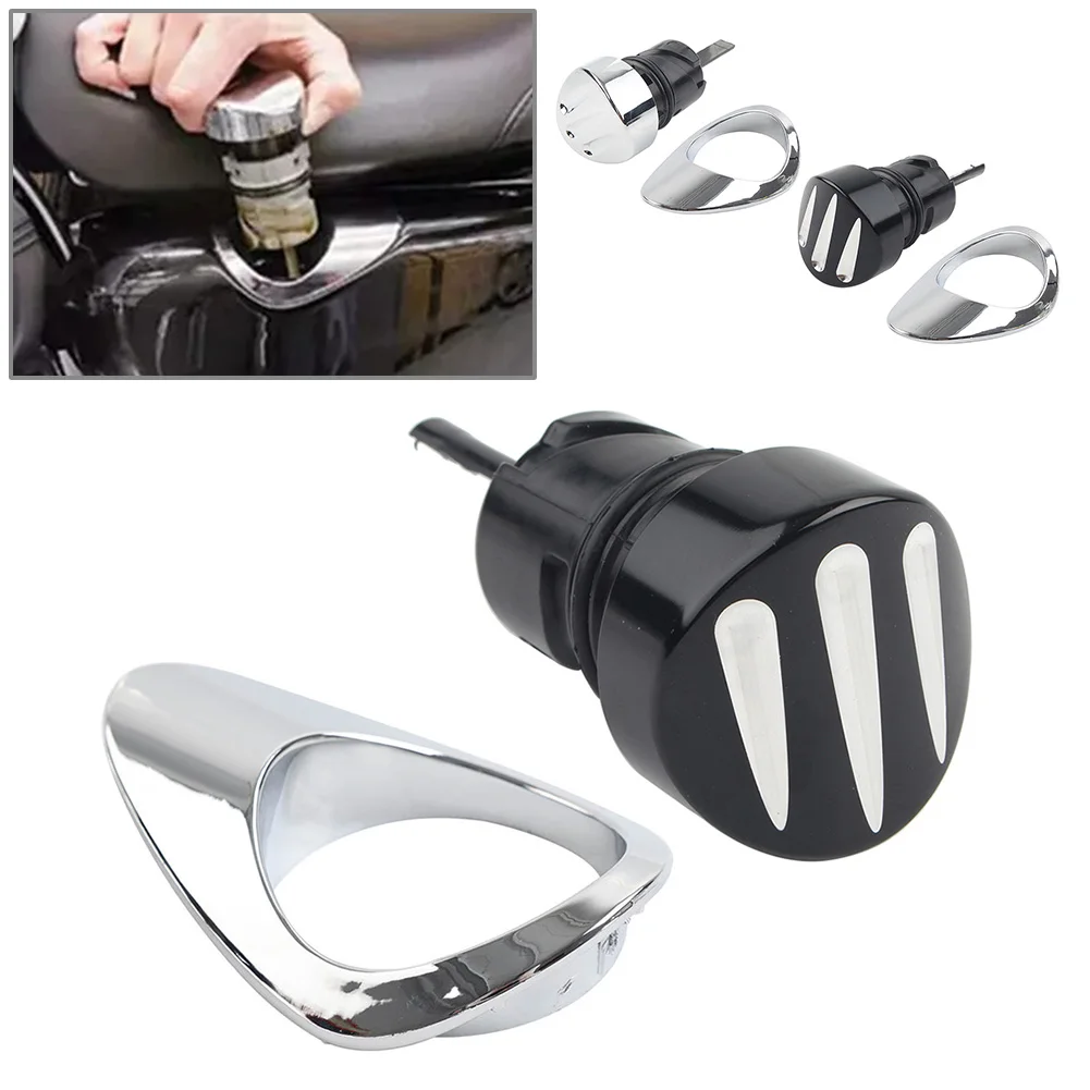 Motorcycle Right Battery Cover Trim Bezel W/ Oil Dipstick Tank Cap Plug For Harley Sportster XL 883 1200 Models 2004-2022