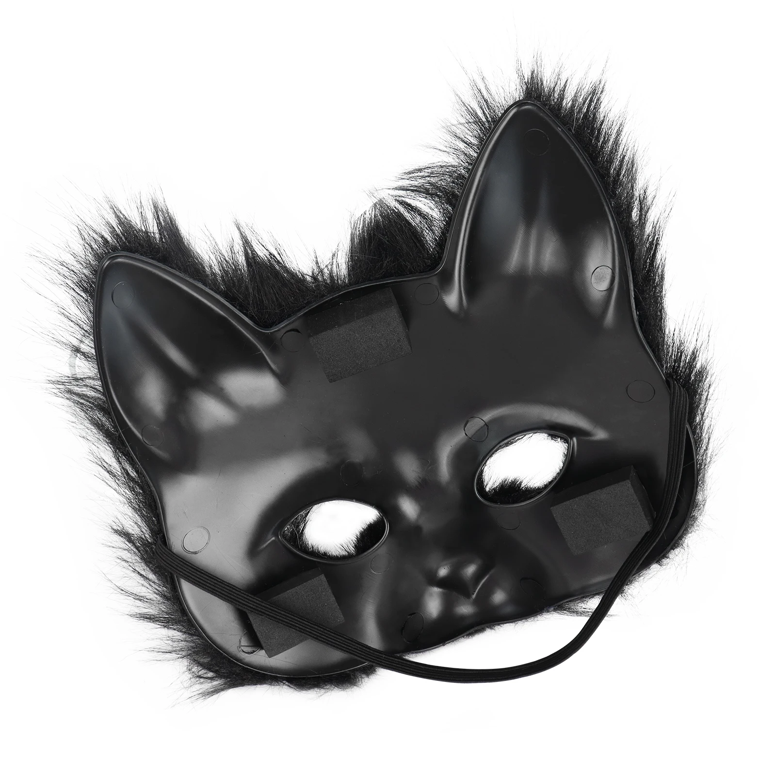 Kunstpelz Fuchs Maske Pelziges halbes Gesicht Tier Katze Maske Halloween Cosplay Party Kostüm