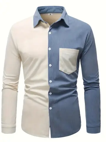 New Men's Long Sleeve Shirt Striped Print Casual Single Row Fashion Summer Long Sleeve Boat Sailing Shirt