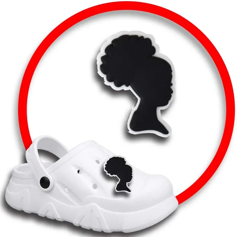 Afro Kopf Schuh Charms für Krokodile Sandalen Frauen verstopft Stifte Schuh dekorationen Zubehör Männer Abzeichen Jungen Mädchen Kinder Schuhe Zubehör