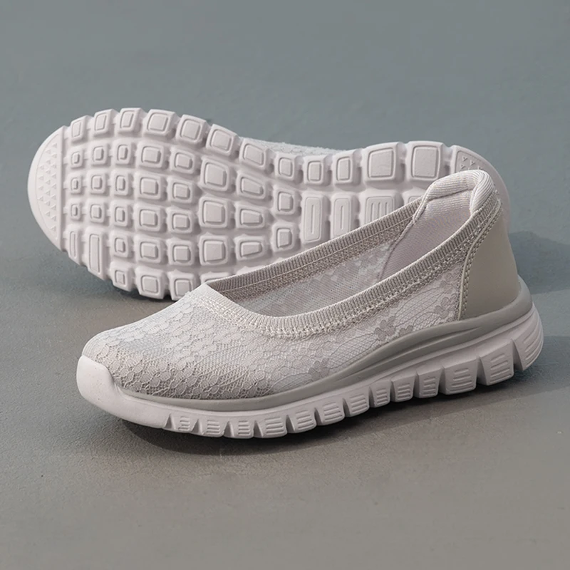 Skechers Women's Sneakers Slip-On Lace Shallow Shoes Lightweight Breathable Fashionable Casual Shoes 100961-Ltgy