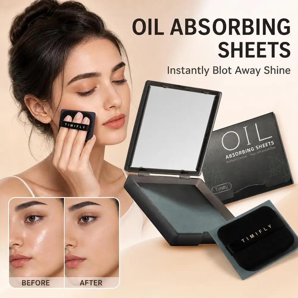 Oil Blotting Paper Matting Face Oil Control Wipes Facial Oil Absorbing Sheet Portable Refillable Facial Blotter with Case