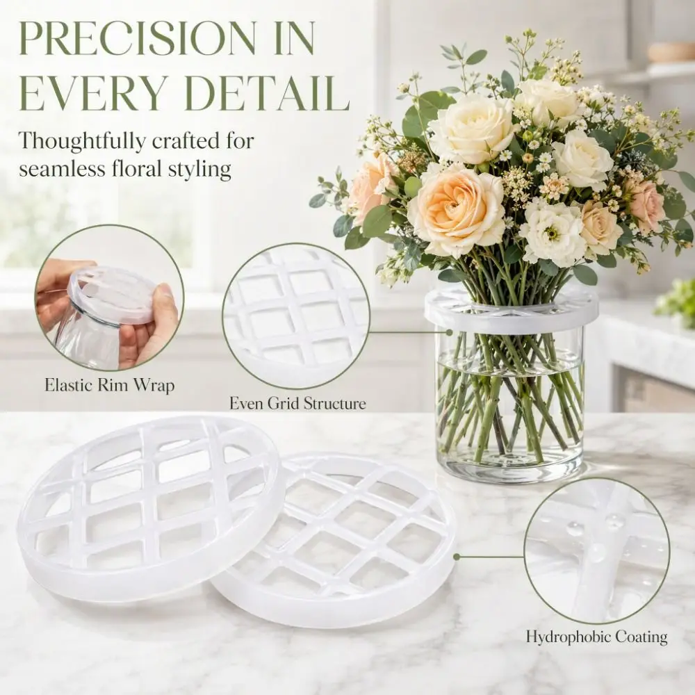 Stretchable Silicone Blossom Grid Washable Flexible Floral Stem Holder Reusable Silicone Flower Arranger Holder