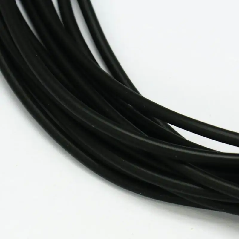 10 Strand Synthetic Rubber Round Hollow Beading Cord Black 2mm 3mm 4mm for Bracelet Necklace DIY Stringing Jewelry Making