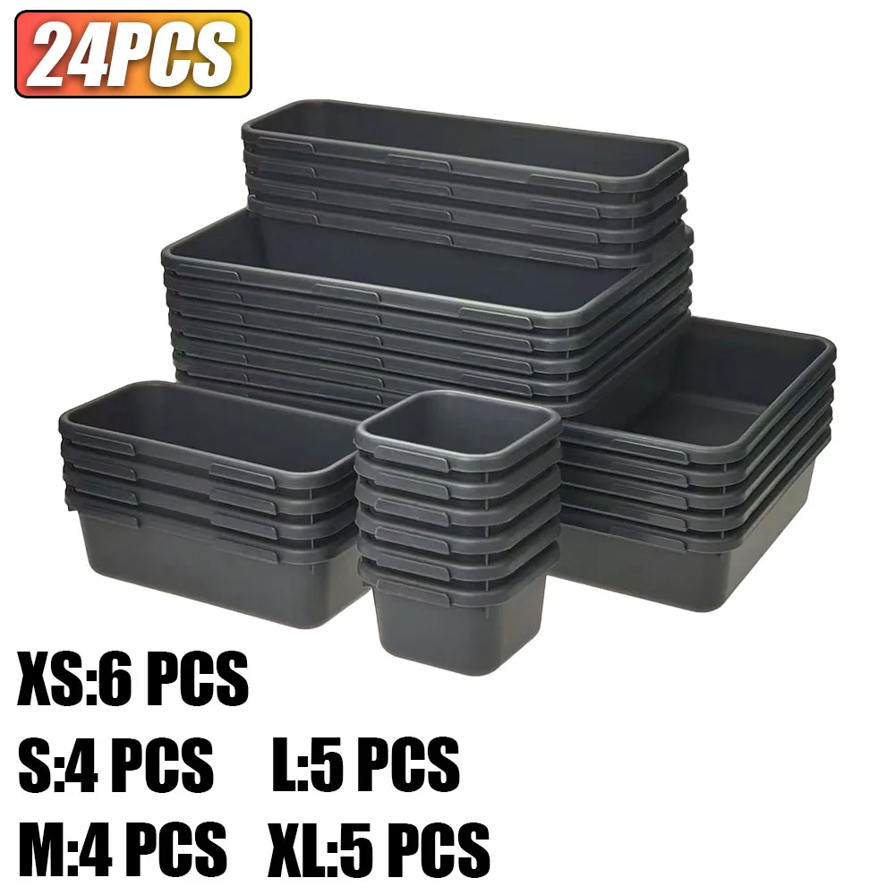 61/45/34/24/9PCS Bureau Lade Organisatoren 5 Size Grijpende Ondiepe Tool organizer Lade Verdelers Toolbox Opbergbakken Container