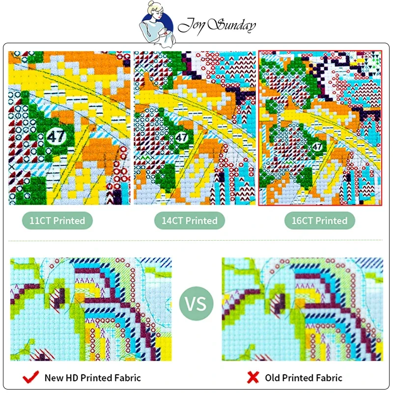 Joy Sunday Kit punto croce tigre con fiori modello HD tessuto stampato contati Canva Art Craft Aida 16/14CT Kit ricamo fai da te