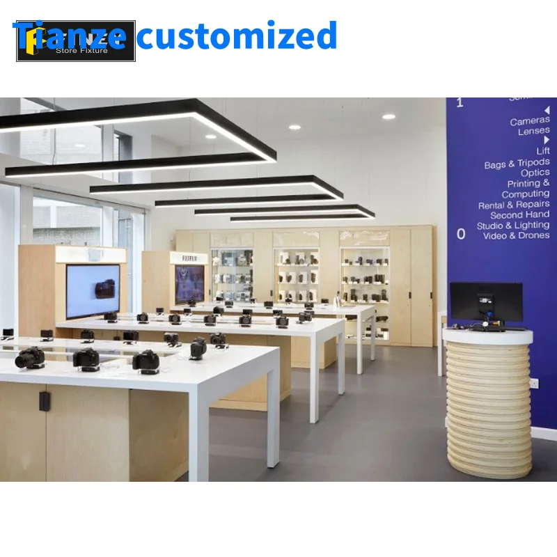 （customized）Camera Shop Interior Design New Style Store Display Counter Cabinet Furniture Design Camera Shops