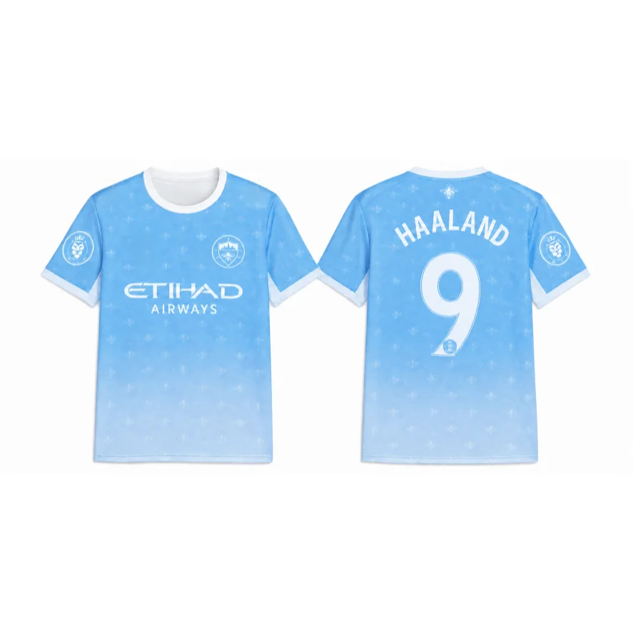 2026/27 Haaland Nr. 9 Manchester City Fußball New Jersey Herren Damen Sport Komfort T-Shirt Sport Tee 3D Mode Sport Y2K Tops – Detail 5