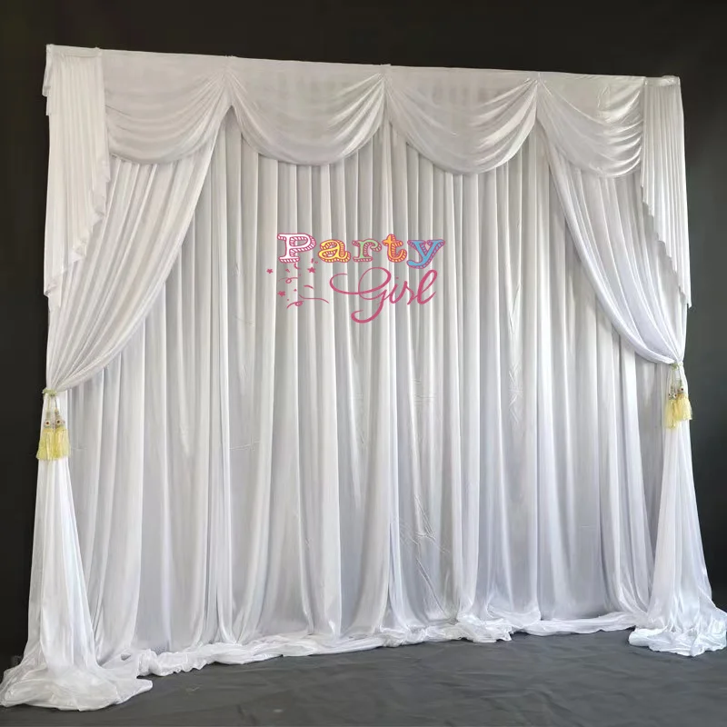 Nice Looking Ice Silk Wedding Backdrop Curtain Glitter Banquet Party Wall Photo Booth Event Party Decoration