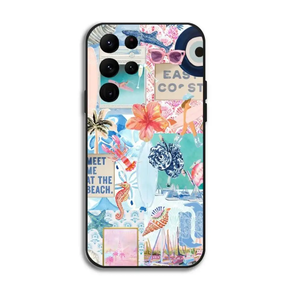 Ins تحت الماء المحيط التوضيح قضية الهاتف لسامسونج غالاكسي S24 الترا S22 S23 الترا S21 S20 5G سيليكون بولي TPU لينة Funda