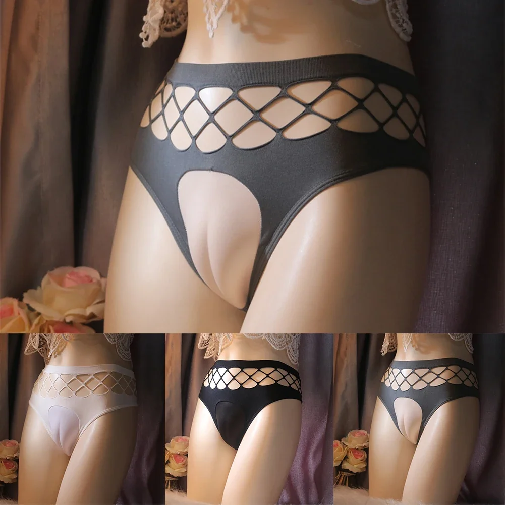 Men Panties Crossdresser Camel Toe Underwear Mens Hiding Gaff  Artificial Vagina Shapping Underwear Thin Hollow Underpants