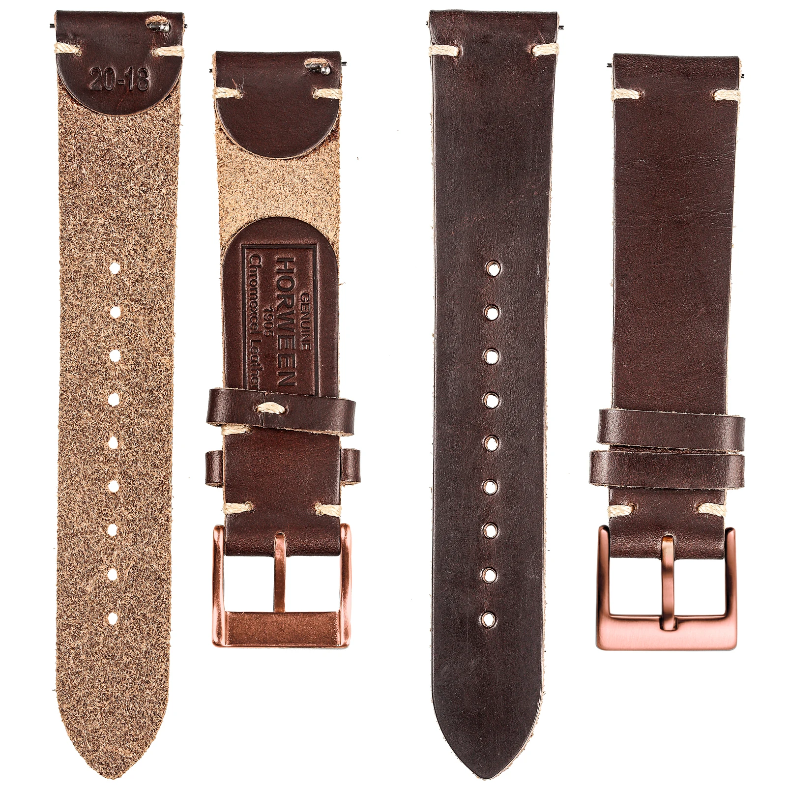 100% Genuine Leather Watch Bands With Quick Release Horween Horse Vintage Leather Watch Strap For Men 22mm18mm19mm20mm