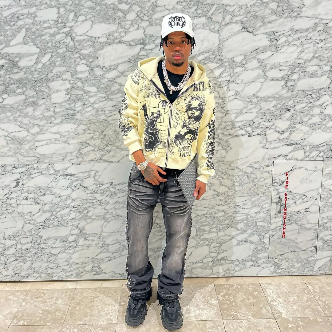 Hoodie Pria Amerika Motif Ceta - Mens Fashion Zip Up Hoodies ulasan dan harga