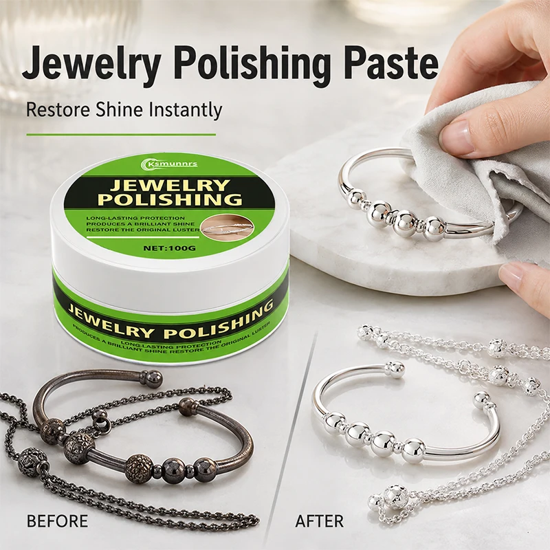 Jewelry Polishing Paste Kit, Shine Restorer Cream for Gold and Silver Jewelry, Tarnish and Oxidation Cleaning Care