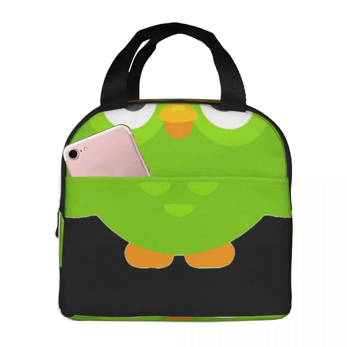 Duolingo Owl Duo Lunch Bag, Refrigerador portátil unisex, Lancheira com isolamento térmico, Armazenamento de piquenique, Food Bento Box