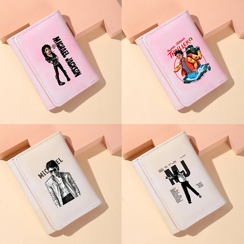 The King of Pop Moneybag Michael Jackson Wallet Women Men Short Purse MJ Moneyclip Fan Merchandise Card Holder Coin Pocket Gift