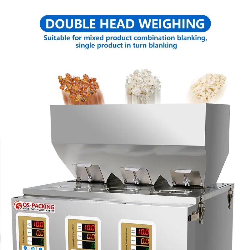 Small Manufacturing Machines Tea Weighing and Packing Filling Machine 3 Head Weighing Small Packing Machine